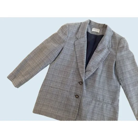 Vintage ALFRED DUNNER Oversized Plaid Double Button Blazer Sz Med - Picture 4 of 7